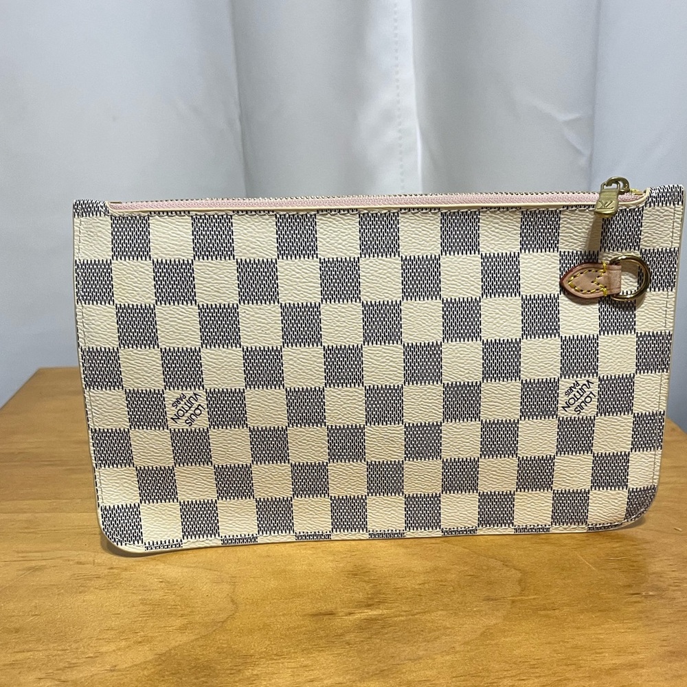 Checkered Clutch with Gold Accents